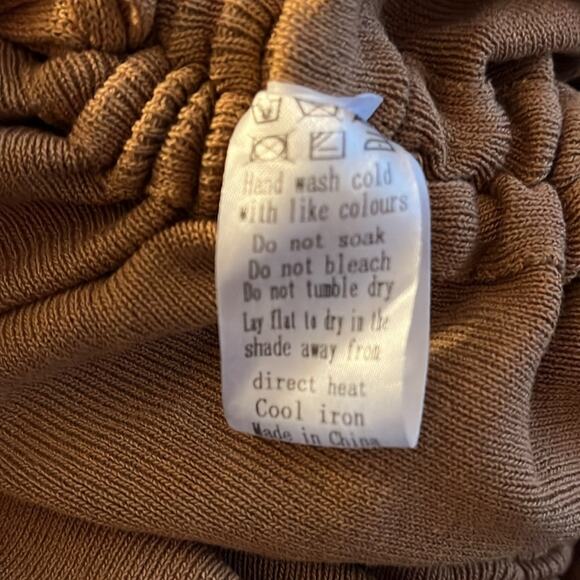 LIONESS Military Minds Dress Size Small Tan Brown Side Ruching Stretchy Tank - Picture 8 of 8